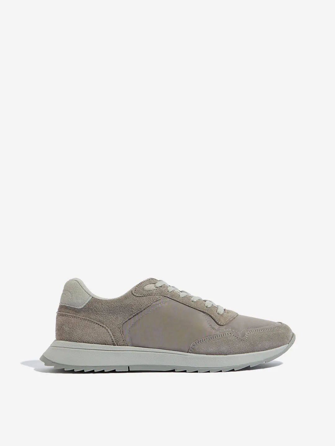 SOLEPLAY Grey Faux-Suede Lace Up Sneakers