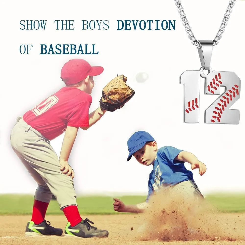 TLIWWF Inspiration Baseball Jersey Number Necklace Stainless Steel Charms Number Pendant for Boys Men