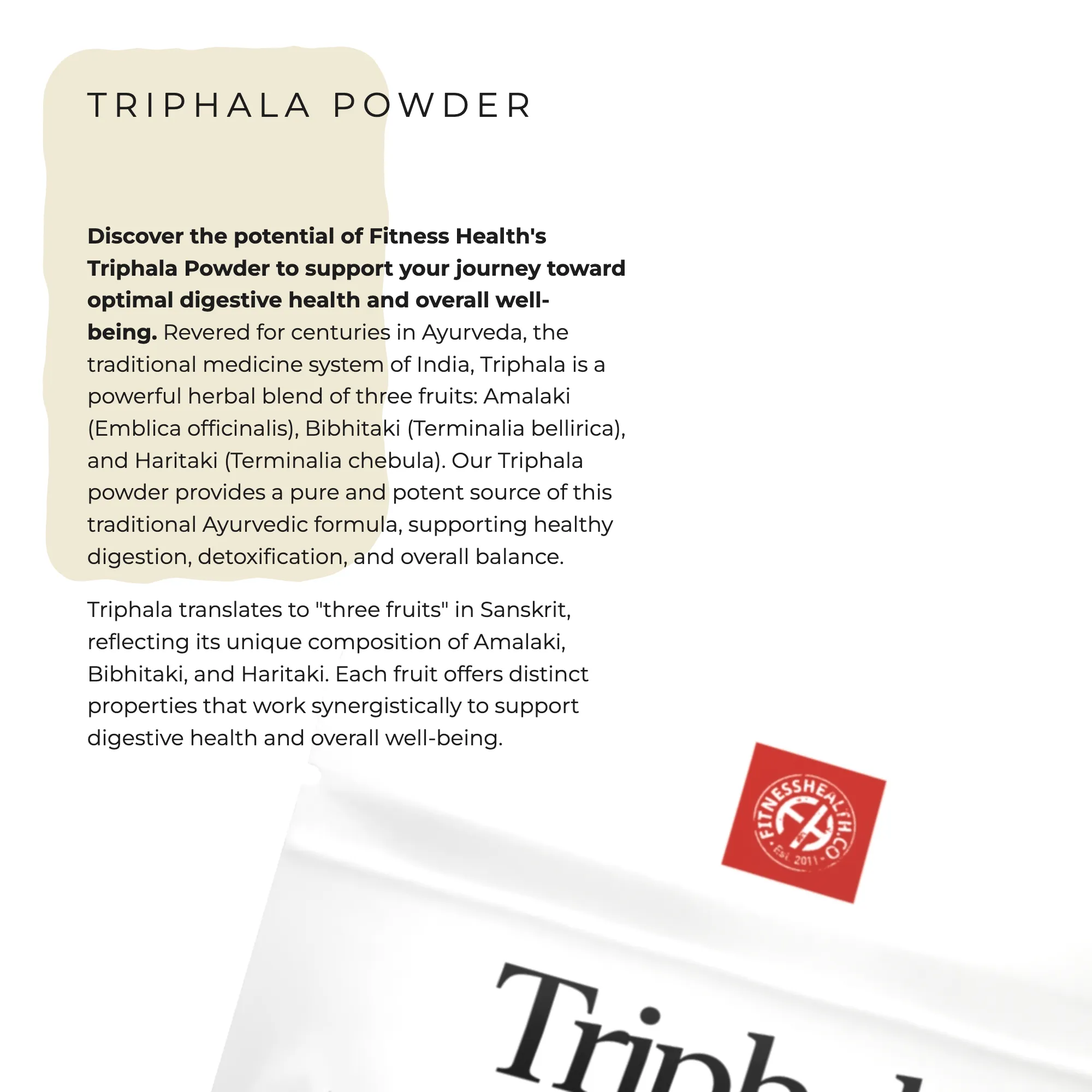 Triphala Powder (Amla Bibhitaki   Haritaki)