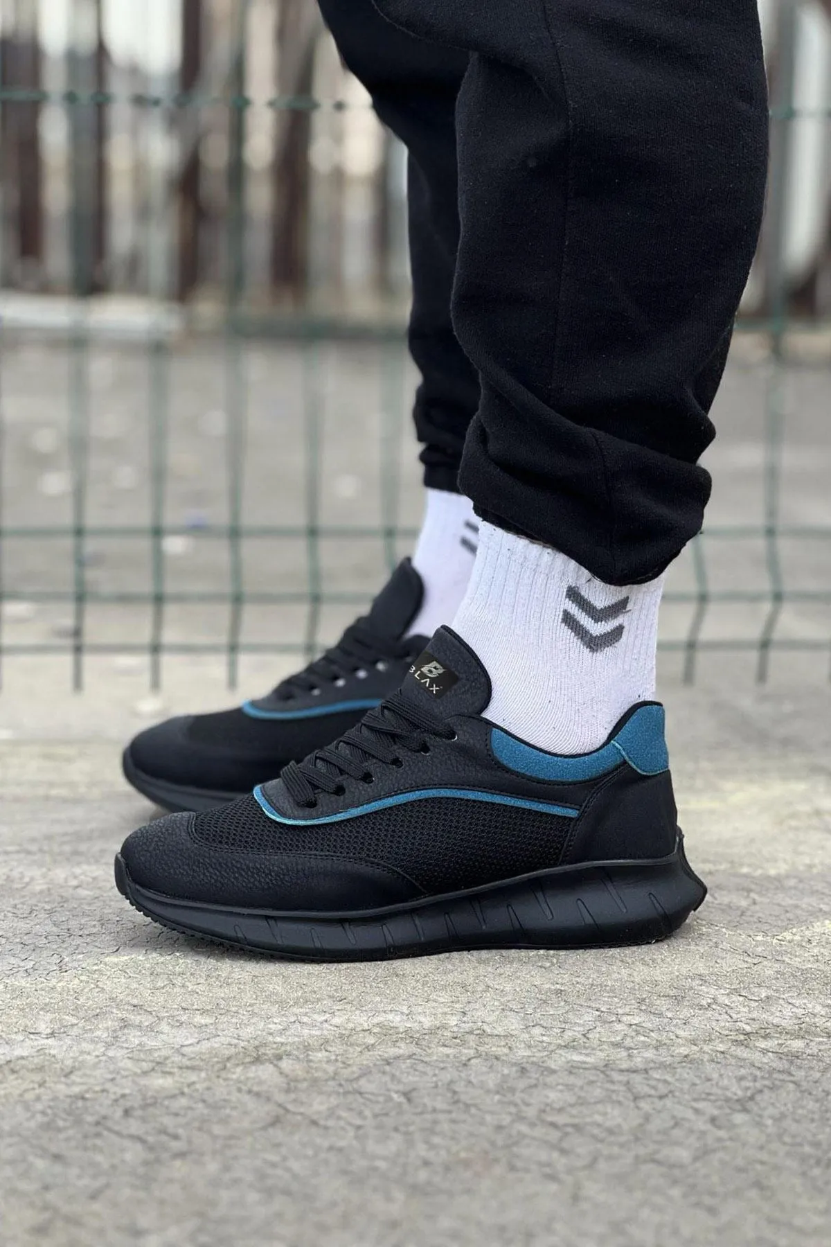 WG062 Charcoal Blue Knitwear Men's Sports Shoes