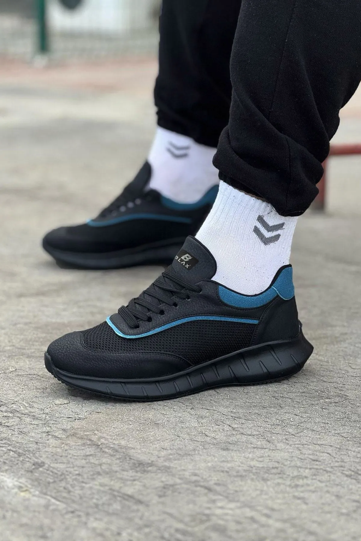 WG062 Charcoal Blue Knitwear Men's Sports Shoes